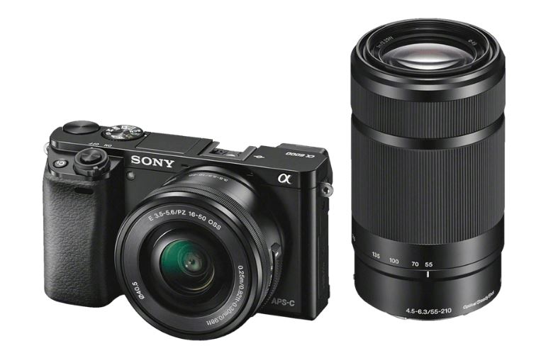 SONY Alpha 6000 ZOOM+TELEZOOM KIT (ILCE-6000Y) Systemkamera mit Objektiv 16-50 mm, 55-210 mm , 7,6 cm Display, WLAN